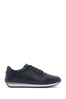 Men's Navy Blue Lace-up Leather Casual Sneaker | Derimod