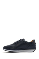 Men's Navy Blue Lace-up Leather Casual Sneaker | Derimod