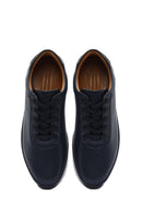 Men's Navy Blue Lace-up Leather Casual Sneaker | Derimod