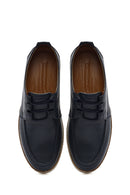 Men's Navy Blue Lace-up Leather Casual Shoes | Derimod