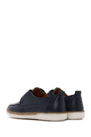 Men's Navy Blue Lace-up Leather Casual Shoes | Derimod