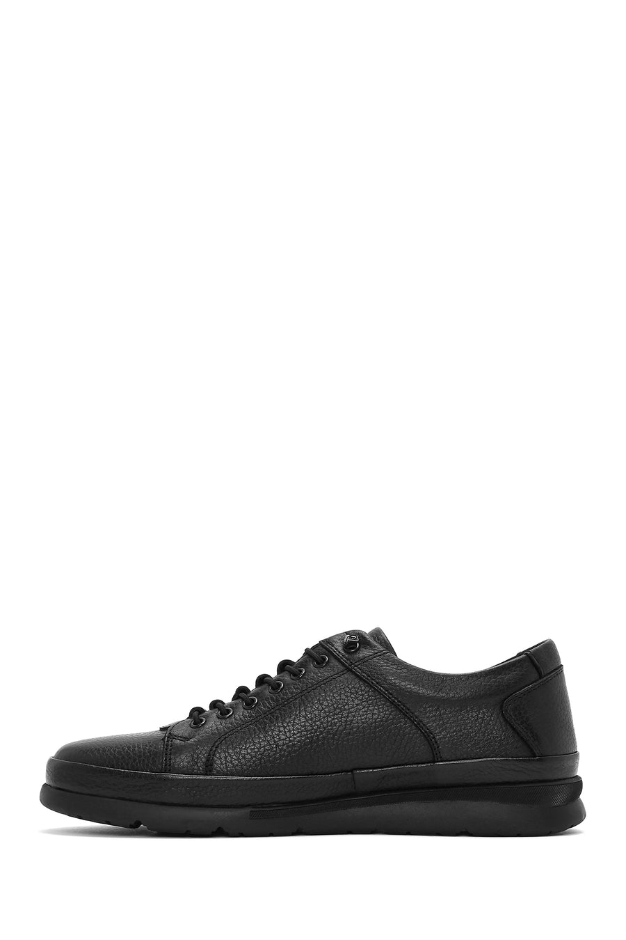 Men's Black Lace-up Leather Sneaker