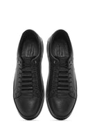 Men's Black Lace-up Leather Sneaker | Derimod