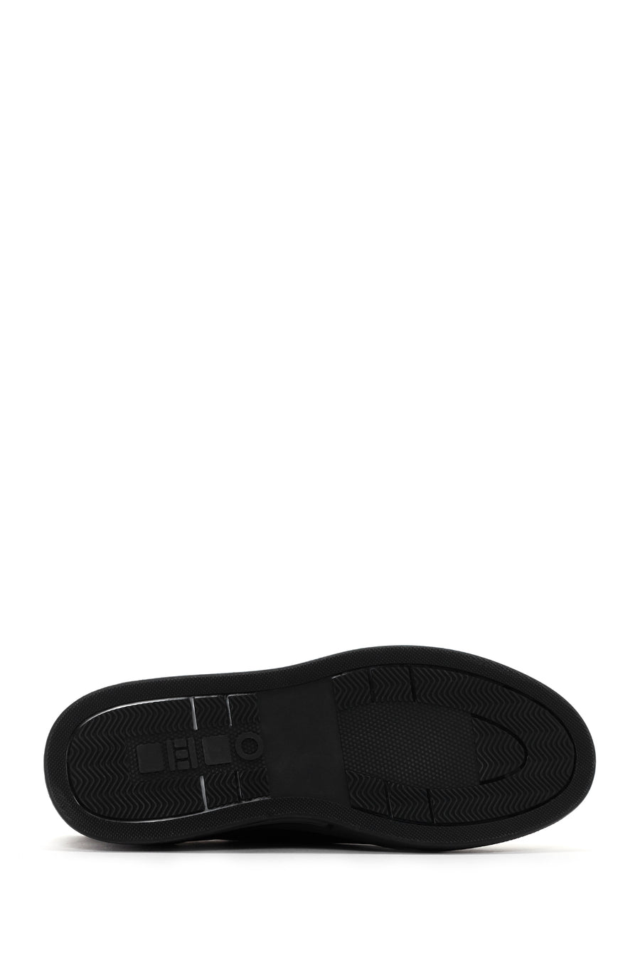Erkek Siyah Bağcıklı Kalın Tabanlı Deri Sneaker