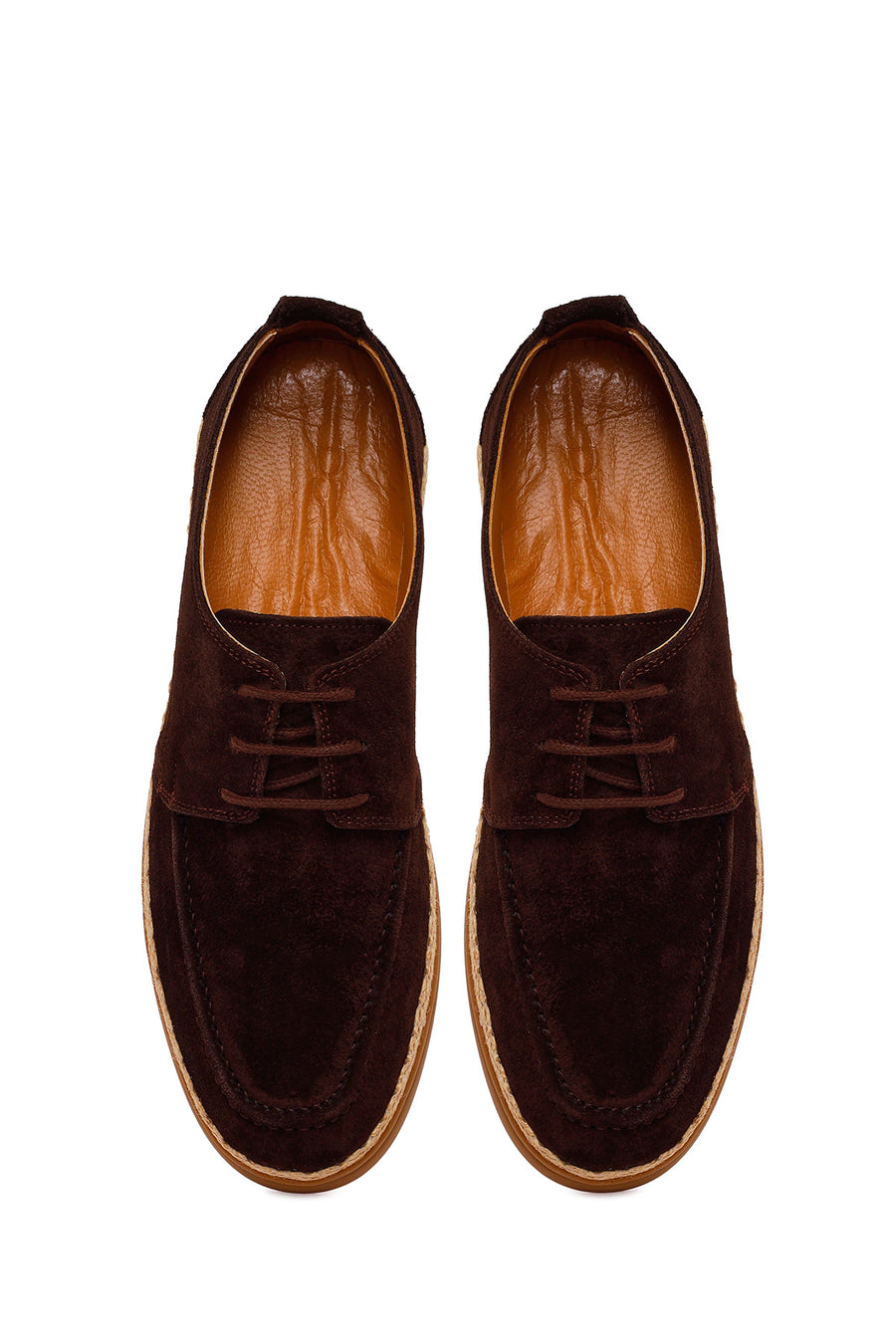 Men's Brown Lace-Up Suede Leather Casual Shoes