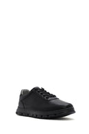 Erkek Siyah Bağcıklı Deri Sneaker | Derimod