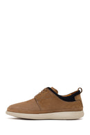 Men's Beige Lace-Up Chunky Sole Nubuck Leather Casual Shoes | Derimod