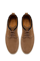 Men's Beige Lace-Up Chunky Sole Nubuck Leather Casual Shoes | Derimod