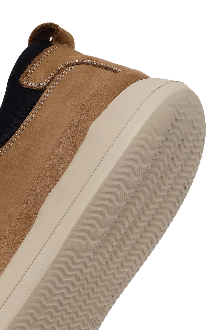 Men's Beige Lace-Up Chunky Sole Nubuck Leather Casual Shoes