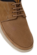 Men's Beige Lace-Up Chunky Sole Nubuck Leather Casual Shoes | Derimod