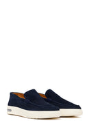 Male Navy Thick-Soled Suede Loafer | Derimod