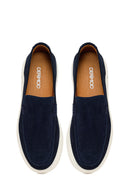 Male Navy Thick-Soled Suede Loafer | Derimod