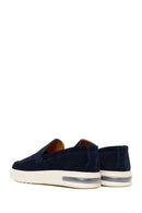 Male Navy Thick-Soled Suede Loafer | Derimod