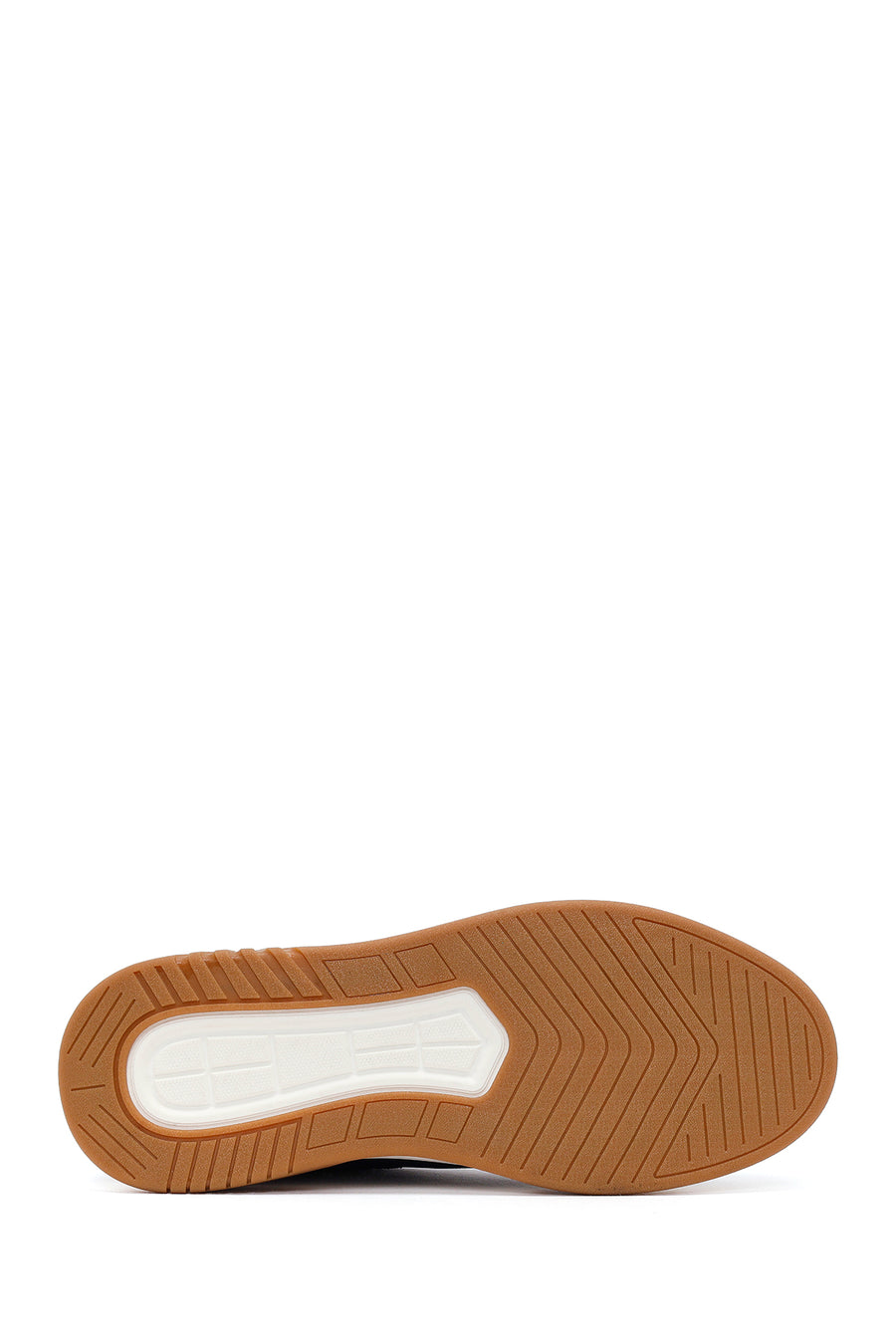 Erkek Lacivert Kalın Tabanlı Bağcıklı Deri Sneaker
