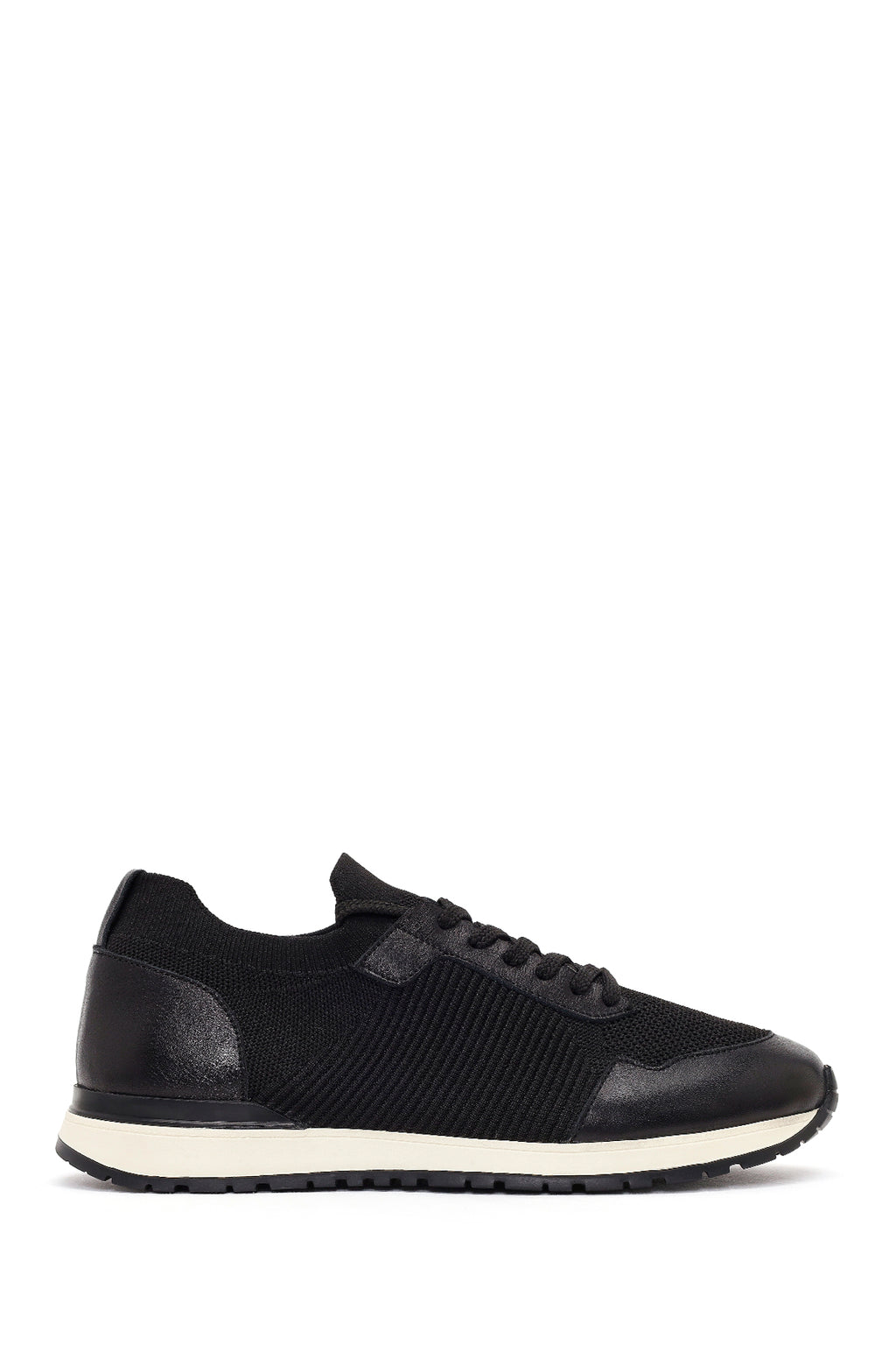 Erkek Siyah Bağcıklı Kumaş Sneaker