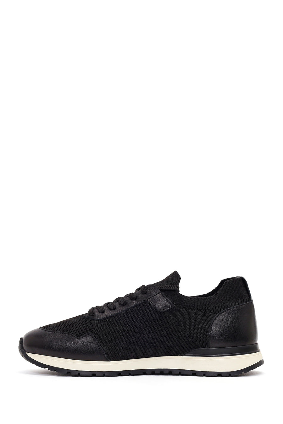 Erkek Siyah Bağcıklı Kumaş Sneaker