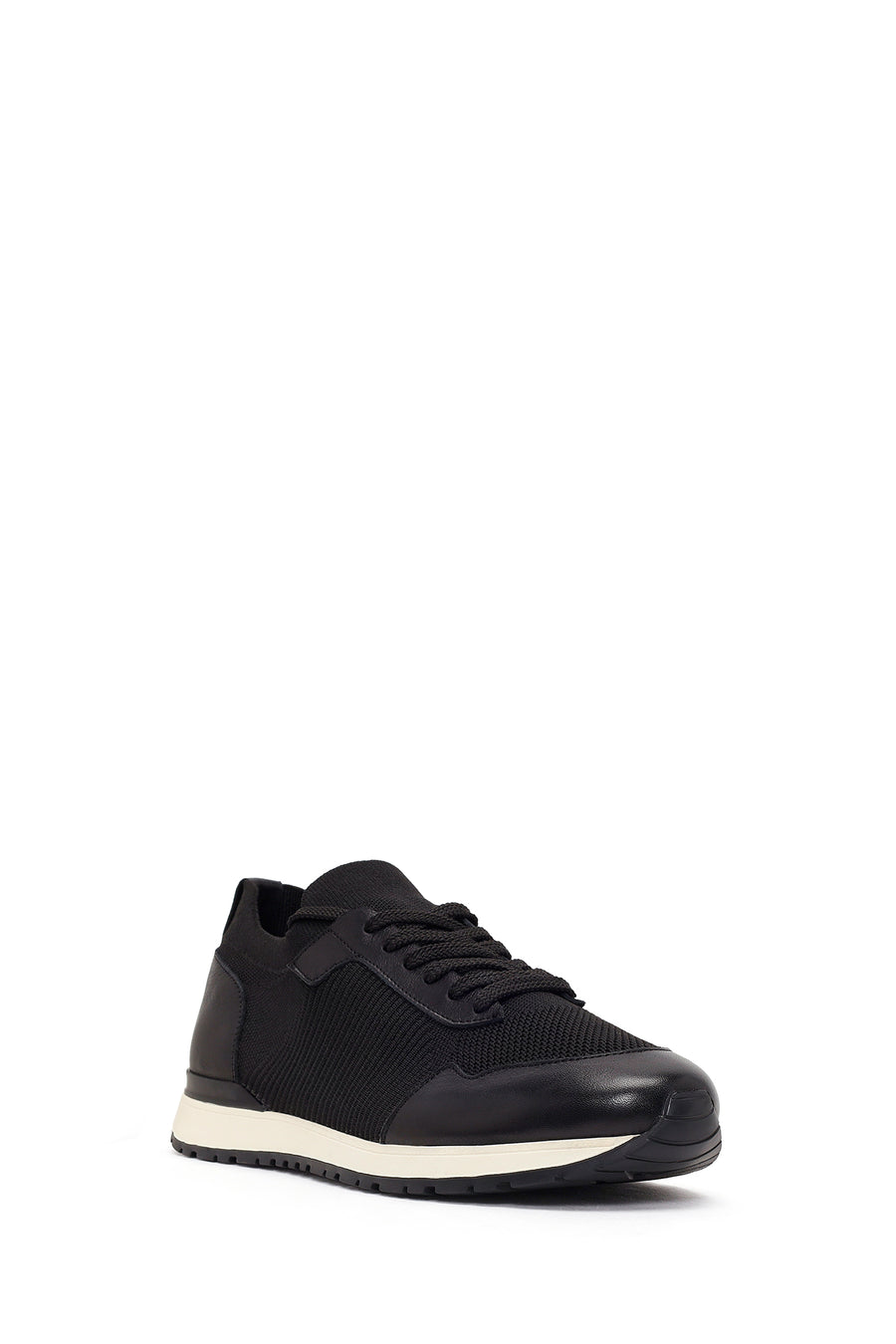 Erkek Siyah Bağcıklı Kumaş Sneaker