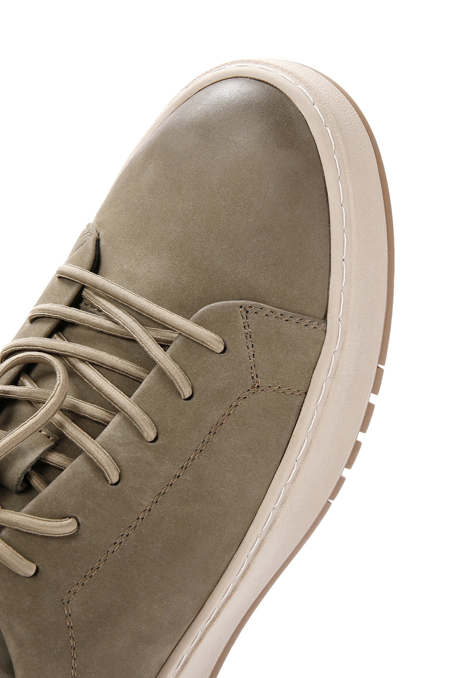 Men's Khaki Lace-Up Nubuck Leather Sneaker