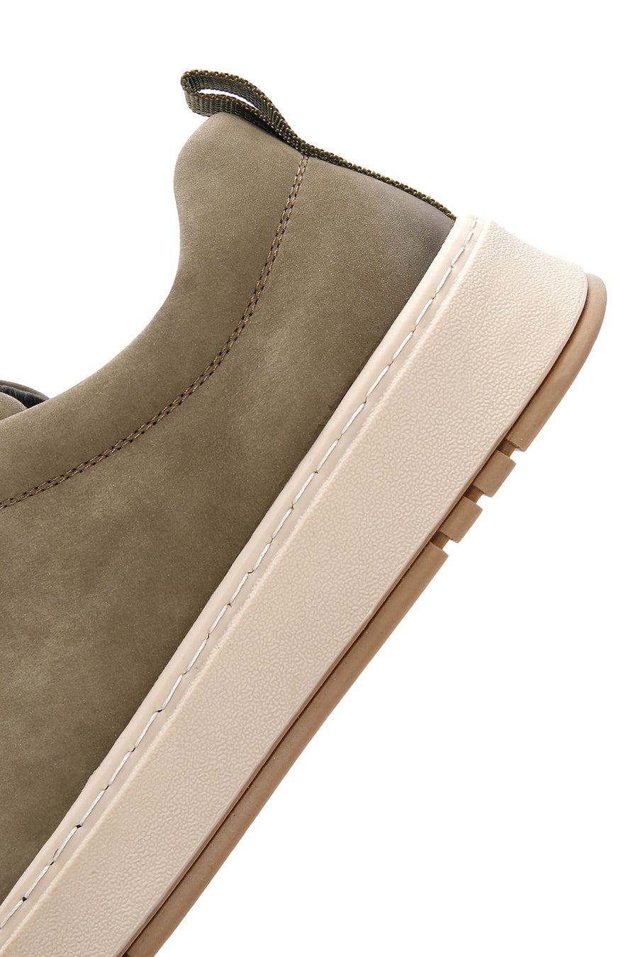 Men's Khaki Lace-Up Nubuck Leather Sneaker