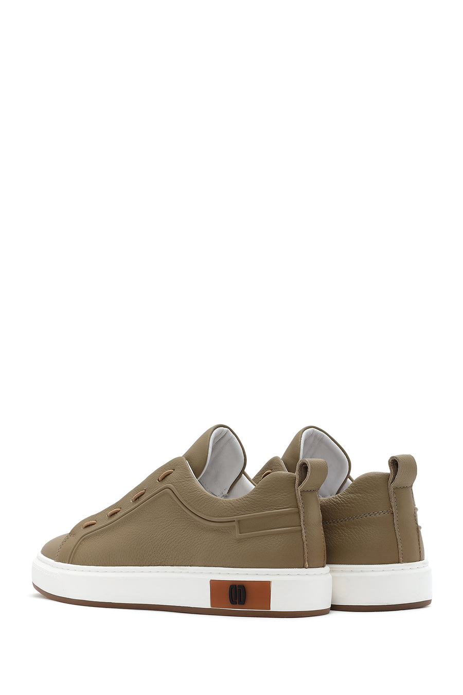 Erkek Bej Deri Sneaker