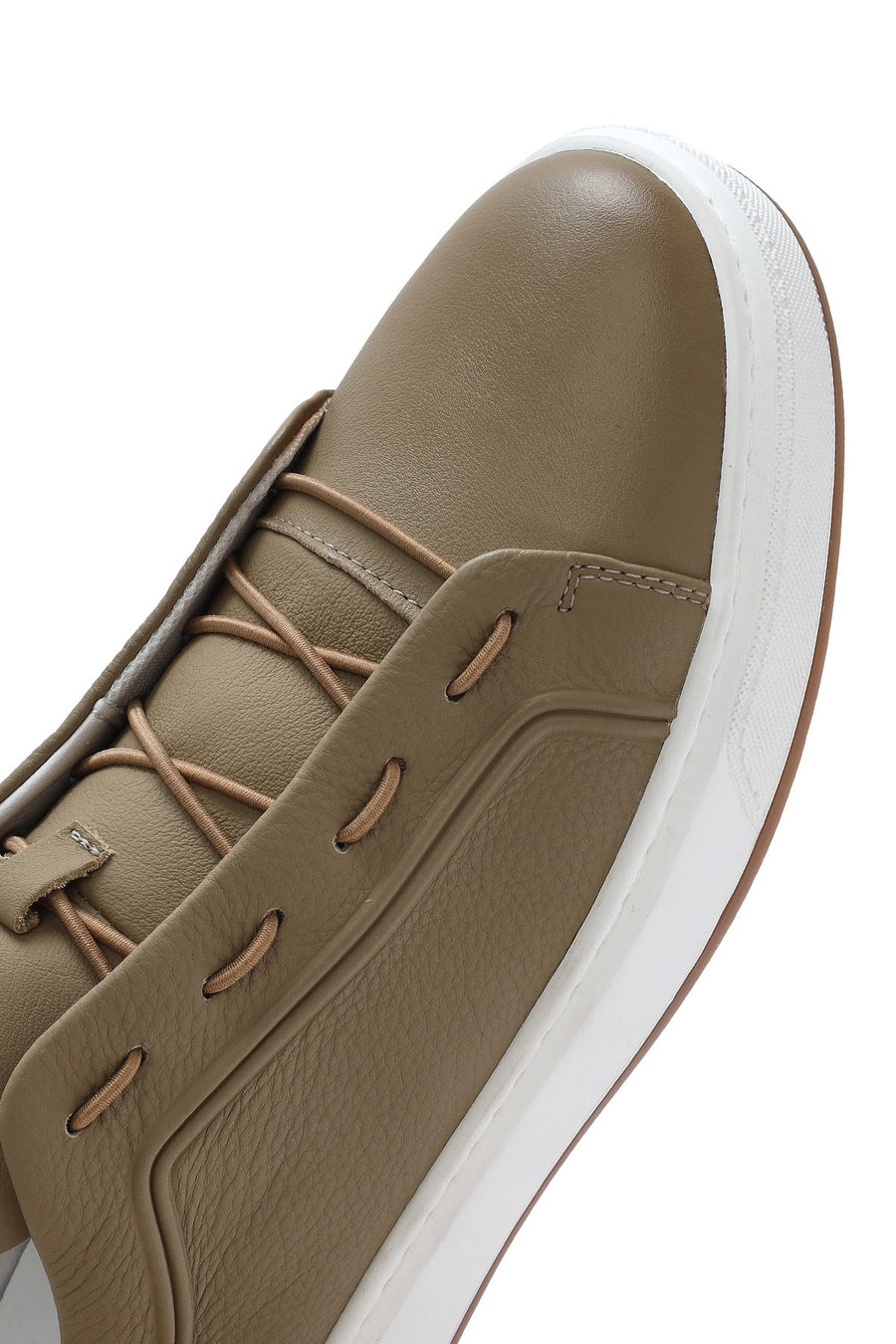 Erkek Bej Deri Sneaker
