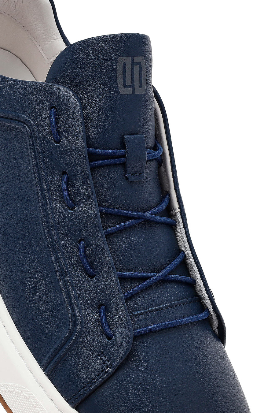 Erkek Lacivert Deri Sneaker