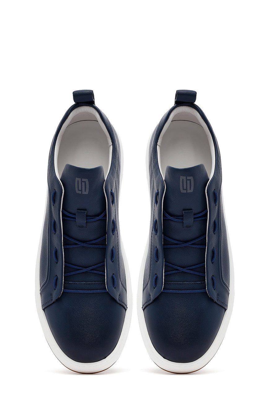 Erkek Lacivert Deri Sneaker