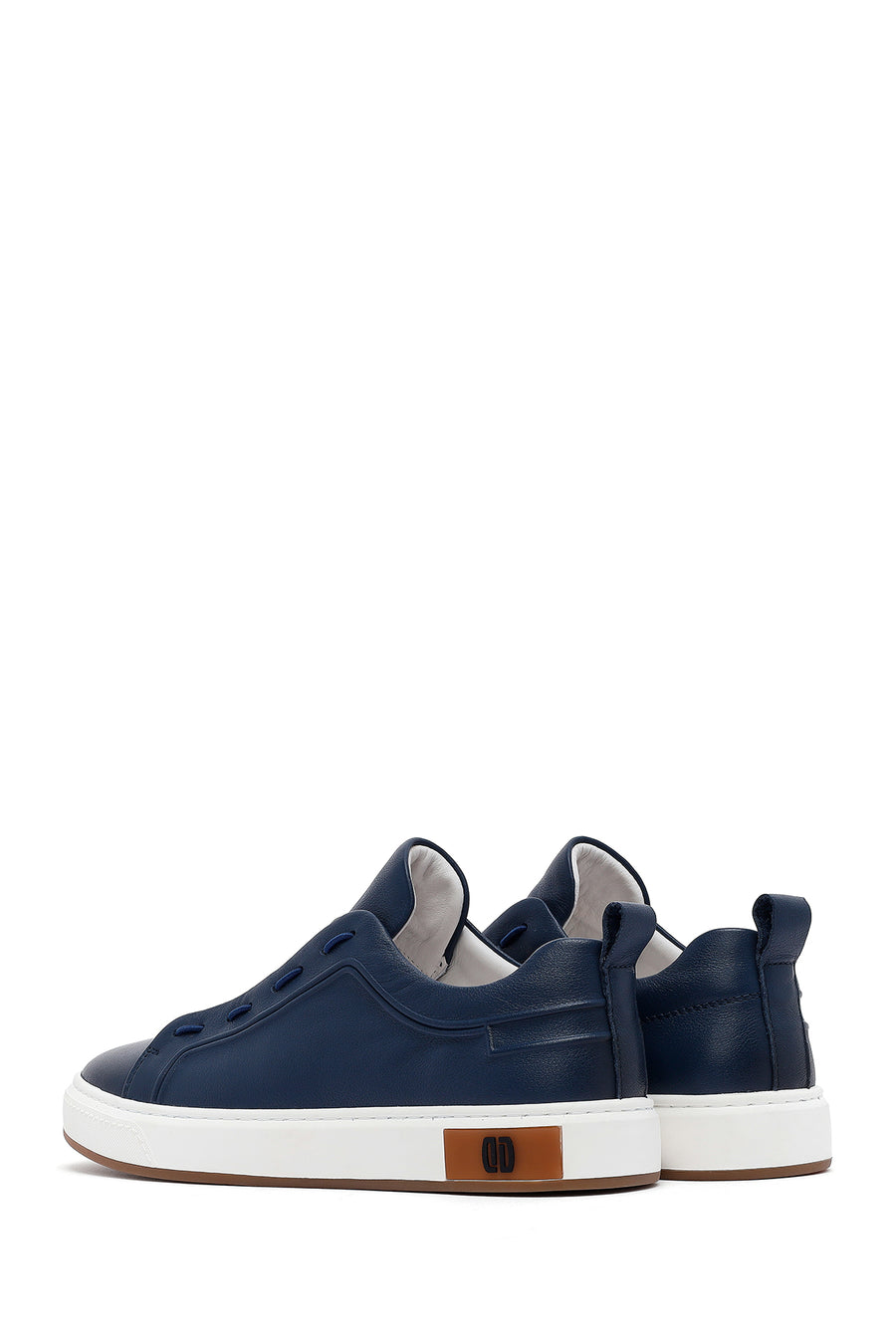 Erkek Lacivert Deri Sneaker