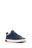 Erkek Lacivert Deri Sneaker | Derimod
