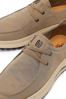 Derimod Zero Male Beige Lace-Up Thick-Soled Fabric Casual Shoe | Derimod