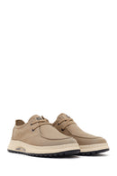 Derimod Zero Male Beige Lace-Up Thick-Soled Fabric Casual Shoe | Derimod