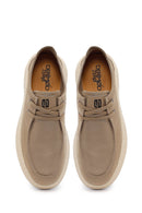 Derimod Zero Male Beige Lace-Up Thick-Soled Fabric Casual Shoe | Derimod