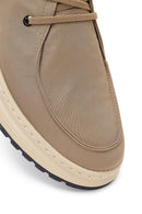 Derimod Zero Male Beige Lace-Up Thick-Soled Fabric Casual Shoe | Derimod