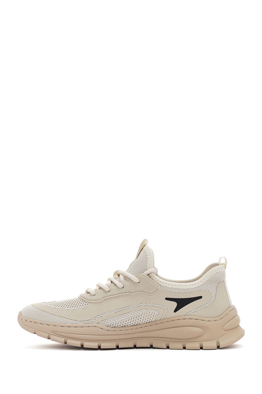 Derimod Zero Erkek Bej Bağcıklı Kalın Tabanlı Kumaş Sneaker
