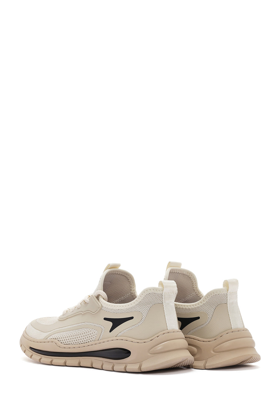 Derimod Zero Erkek Bej Bağcıklı Kalın Tabanlı Kumaş Sneaker