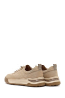 Derimod Zero Male Beige Lace-Up Thick-Soled Fabric Sneakers | Derimod