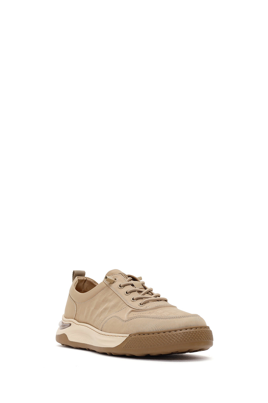 Derimod Zero Male Beige Lace-Up Thick-Soled Fabric Sneakers