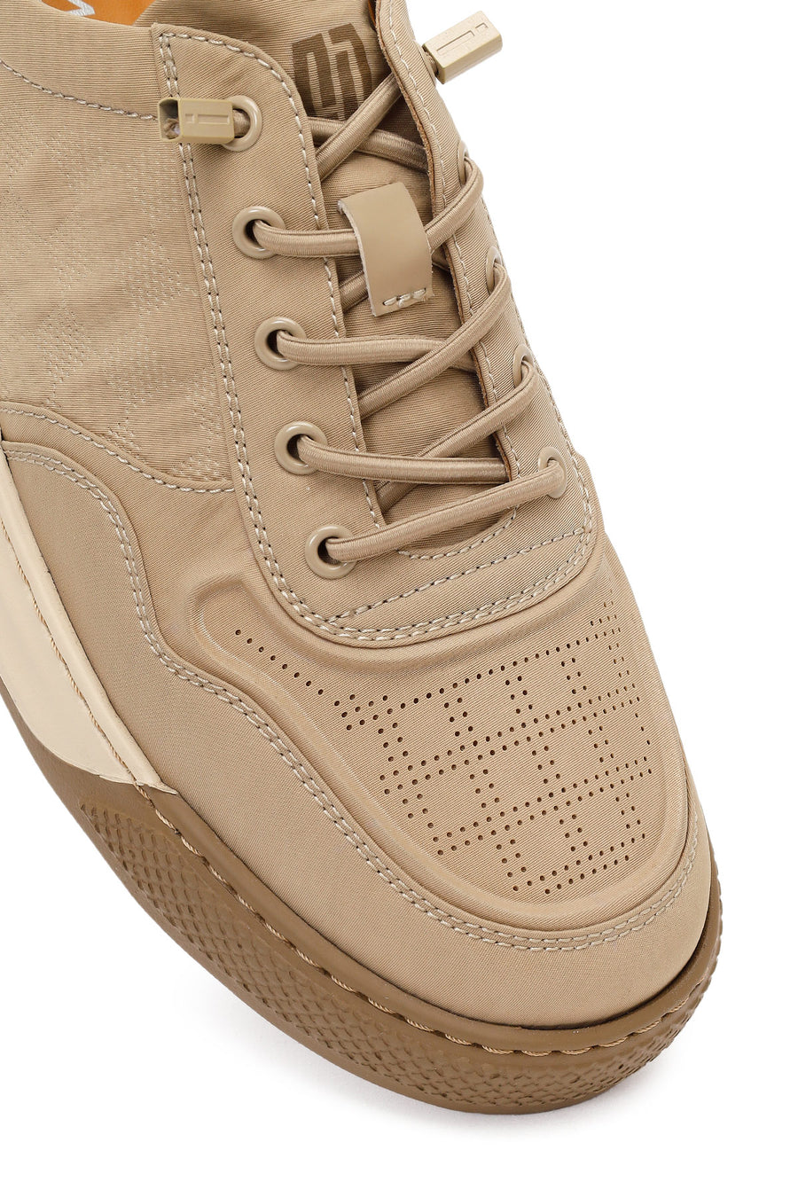 Derimod Zero Male Beige Lace-Up Thick-Soled Fabric Sneakers