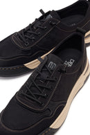 Derimod Zero Male Black Lace-Up Thick-Soled Fabric Sneakers | Derimod