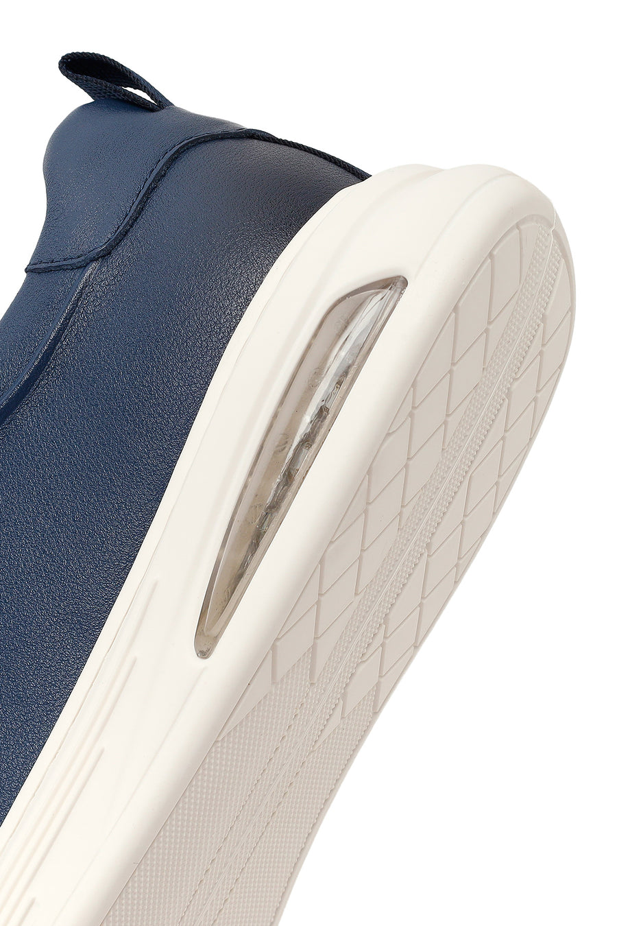 Erkek Lacivert Bağcıklı Deri Sneaker