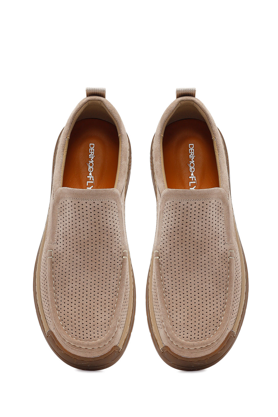 Derimod Fly Erkek Bej Süet Deri Casual Loafer