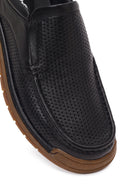 Derimod Fly Male Black Leather Casual Loafer | Derimod