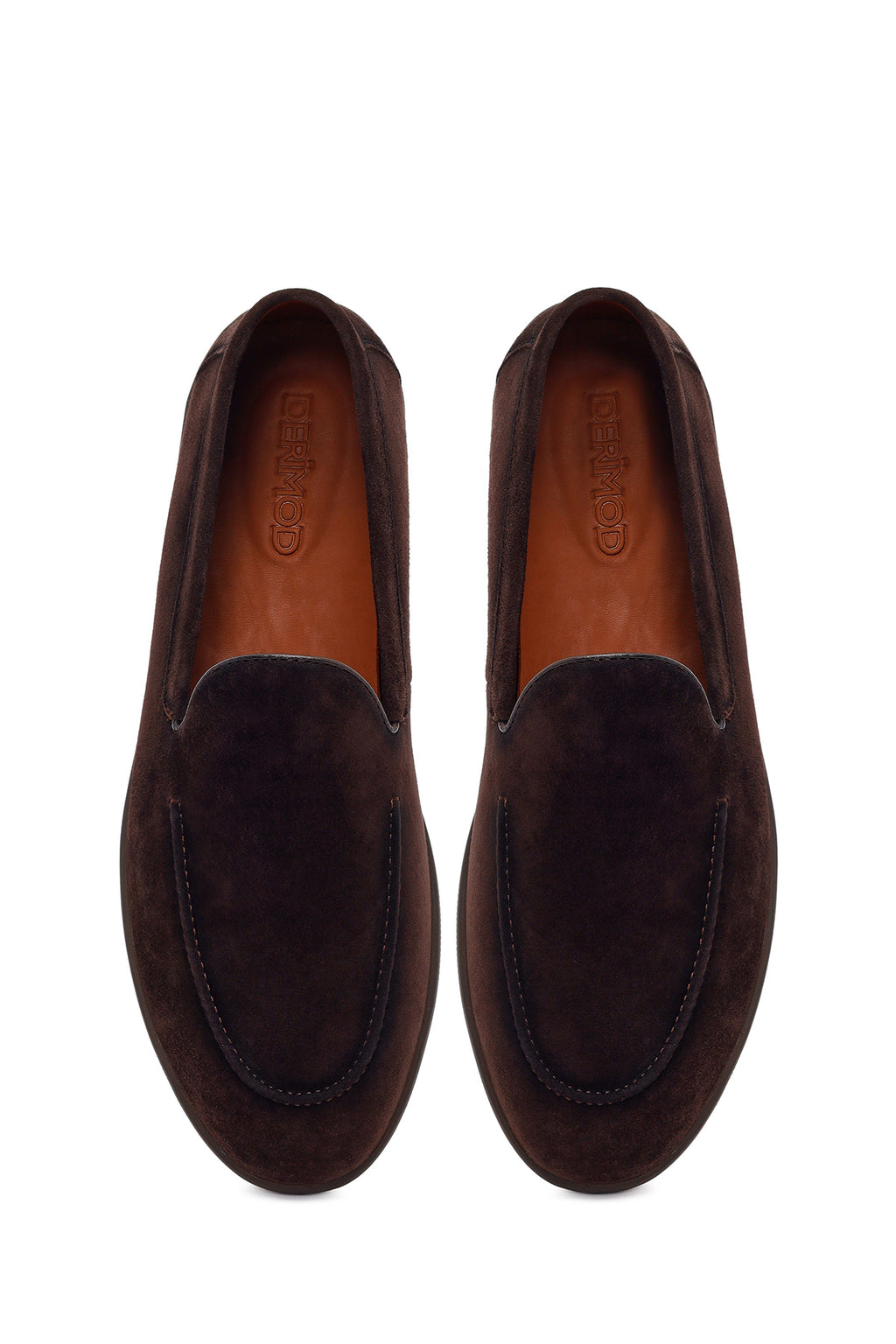 Erkek Kahverengi Süet Deri Casual Loafer