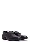 Men's Black Buckle Leather Classic Loafer | Derimod