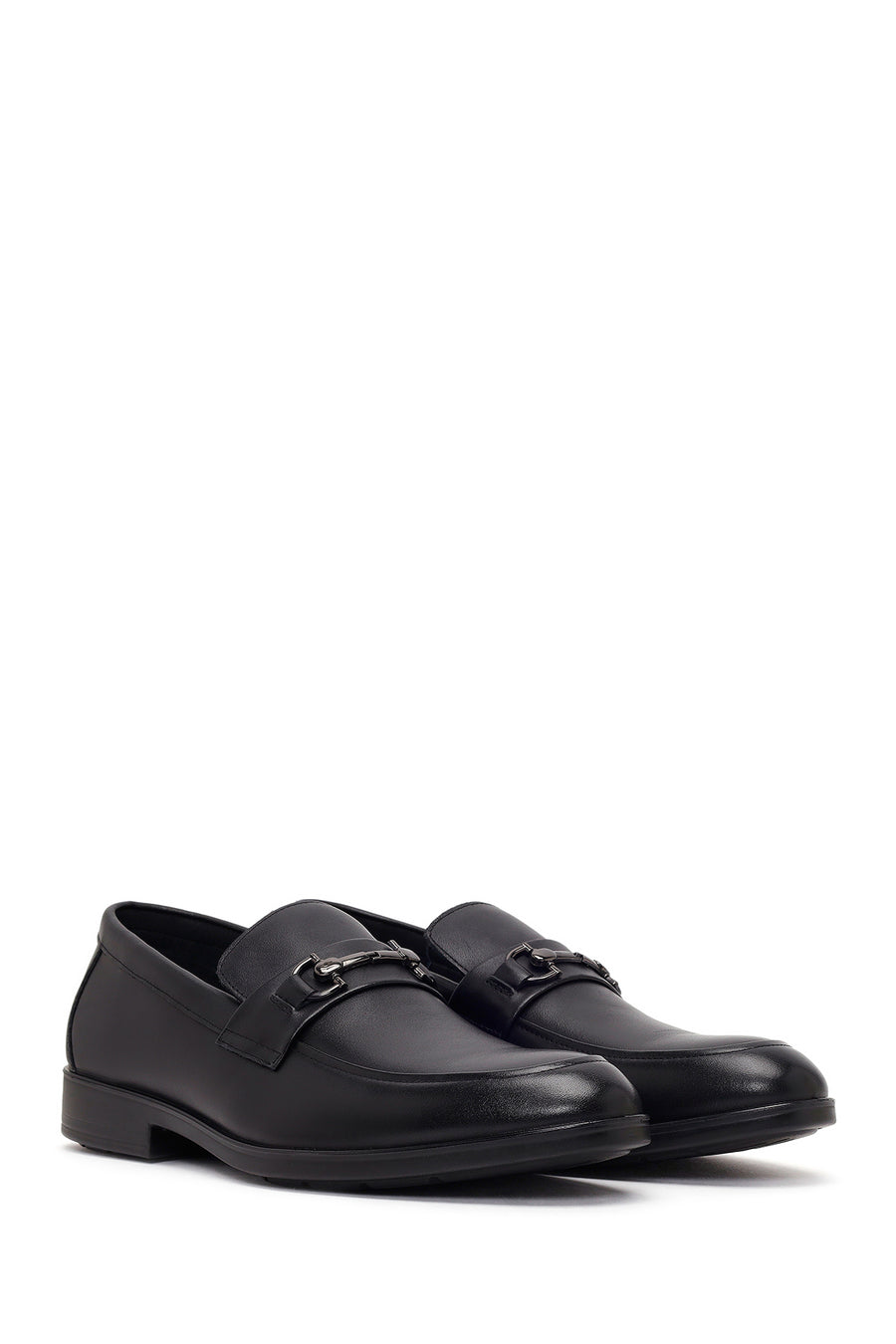 Men's Black Buckle Leather Classic Loafer