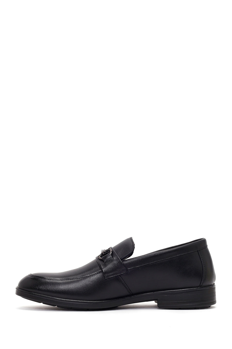 Men's Black Buckle Leather Classic Loafer