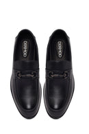 Men's Black Buckle Leather Classic Loafer | Derimod