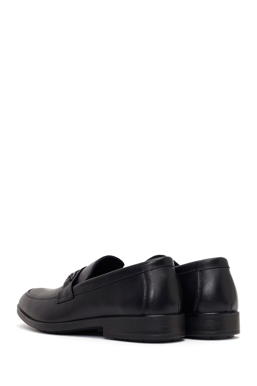 Men's Black Buckle Leather Classic Loafer