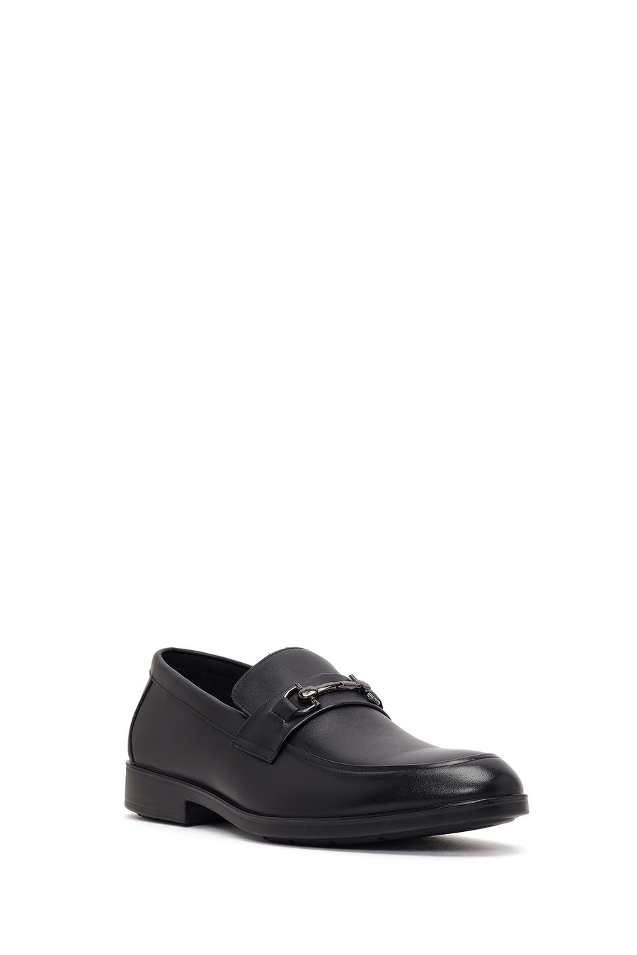 Men's Black Buckle Leather Classic Loafer