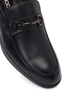 Men's Black Buckle Leather Classic Loafer | Derimod